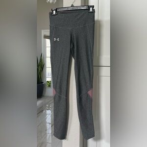 Under Armour Charcoal Leggings with Mauve Details Size S